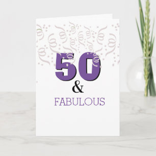 Lila Glück 50. Geburtstag Karte