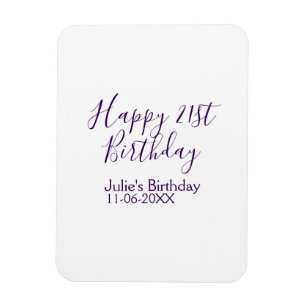 Lila glücklicher 21. Geburtstagsname Schlüsselanhä Magnet