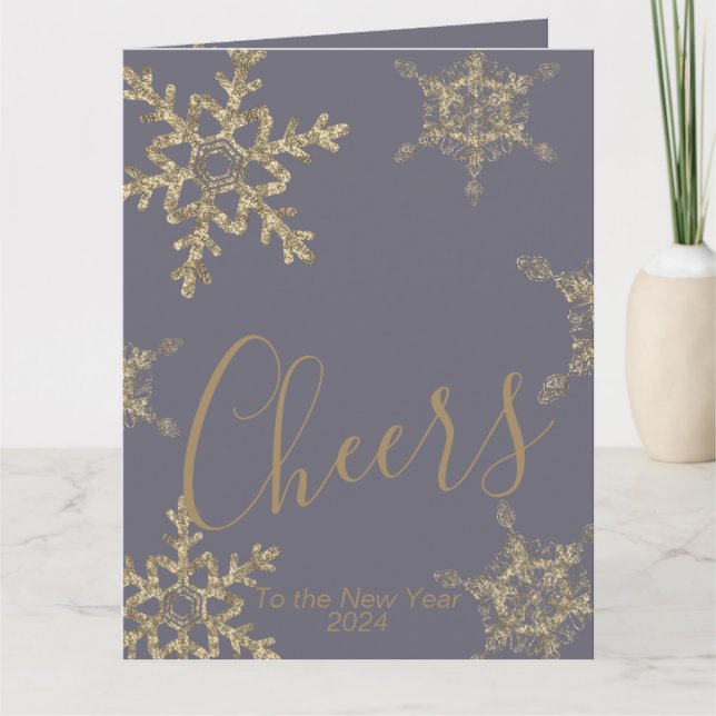 Lila Glückwünsche für das neue Jahr im Unternehmen Karte (Vorderseite)