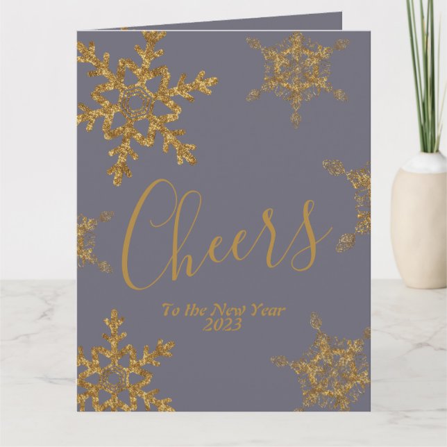 Lila Glückwünsche für das neue Jahr im Unternehmen Karte (Vorderseite)