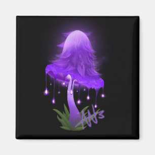 Lila glühendes Mushroom-Magnet Magnet