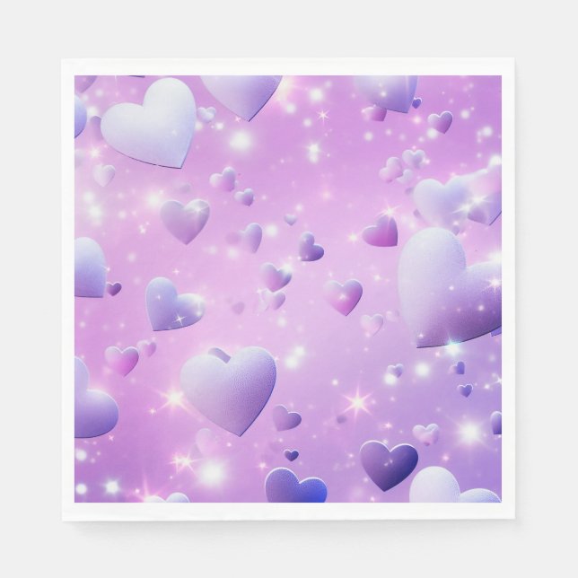 Lila Glühherz Serviette (Vorderseite)