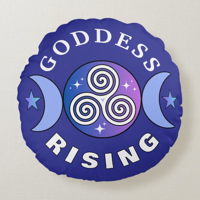 Lila Goddess Runde Kissen (Vorderseite)