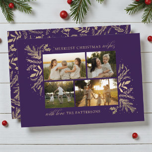 Lila Gold 4 Foto Familien Weihnachten Kollage