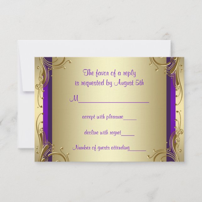 Lila Gold 50. Hochzeitliches Jubiläum Party UAWG RSVP Karte (Vorderseite)