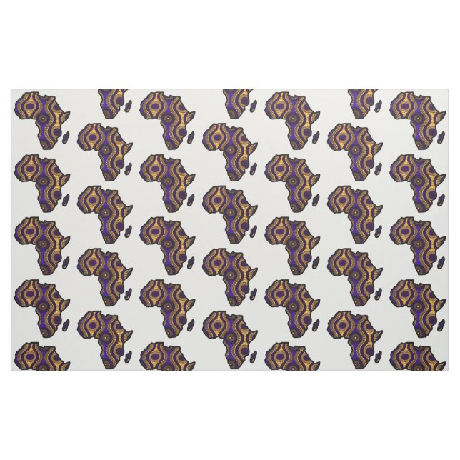 Lila Gold-Afrika-Karte Stoff (Fat Quarter (45,7 x 55,9 cm))