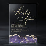 Lila Gold Agate 30. Geburtstagsparty Acryleinladungen<br><div class="desc">Eine raffinierte und elegante 30. Geburtstagsveranstaltung mit einem reichhaltigen lila und vergoldeten Agate-Design. Diese Einladung verbindet modernen Luxus mit zeitloser Schönheit. Die lila Farbtöne,  die durch strahlende Golddetails hervorgehoben werden,  schaffen eine elegante und elegante Ästhetik und machen sie zur perfekten Wahl für ein unvergessliches Meilenstein.</div>
