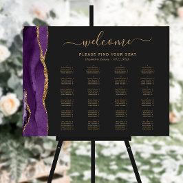 Lila Gold Agate Alphabetische Hochzeitssitze