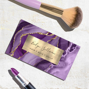 Lila Gold Agate Business Card Visitenkarte