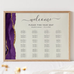 Lila Gold Agate Ivory Hochzeitssitze Poster