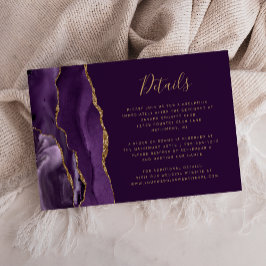 Lila Gold Agate Plum Hochzeitsdetails Begleitkarte