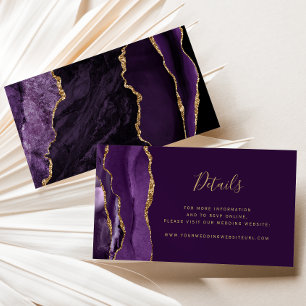 Lila Gold Agate Plum Wedding Website Begleitkarte