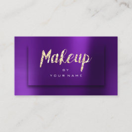 Lila Gold Amethyst Typograph Makeup Artist 3D Visitenkarte