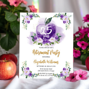 Lila Gold Apple Floral Teacher Rente Party