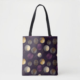 Lila Gold Boho Abstraktes Kreis Muster