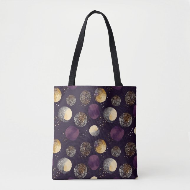 Lila Gold Boho Abstraktes Kreis Muster (Vorderseite)