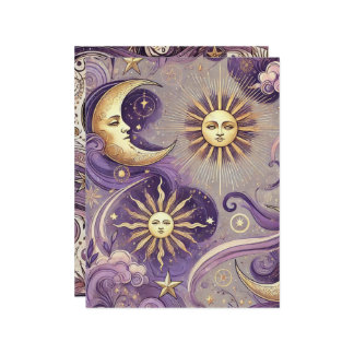 Lila & Gold Boho Celestial Sun & Moon Scrapbook