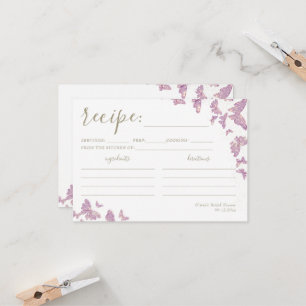 Lila Gold Butterfly Brautparty Rezept Karte