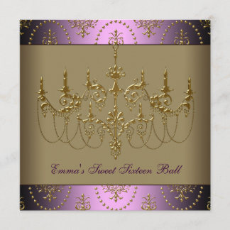 Lila Gold Chandelier Classy 16 . Geburtstag Ball Einladung