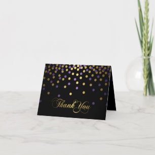 Lila & Gold Confetti Dankeschön Karte
