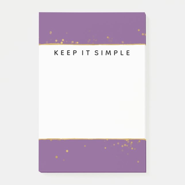 Lila Gold Confetti Dots Post-it Klebezettel (Vorderseite)