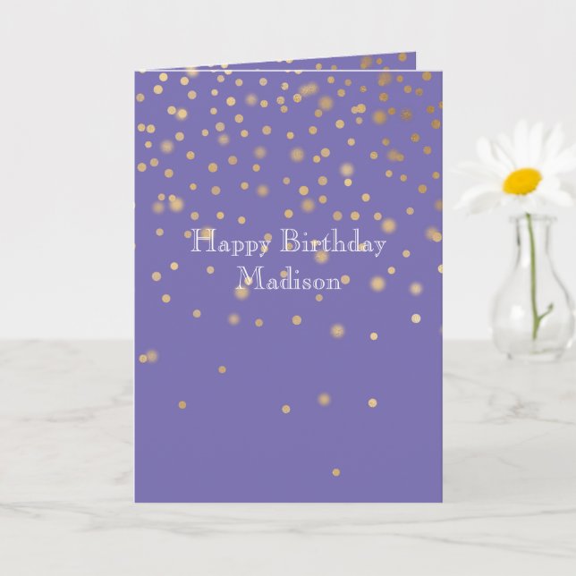Lila Gold Confetti Karte (Kleine Pflanze)