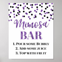 Lila Gold Confetti Mimosa Bar Sign Wedding