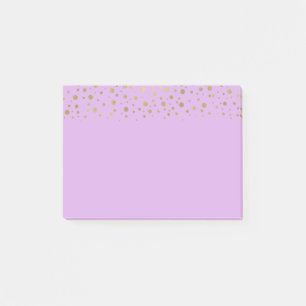 Lila Gold Confetti Post-it Klebezettel