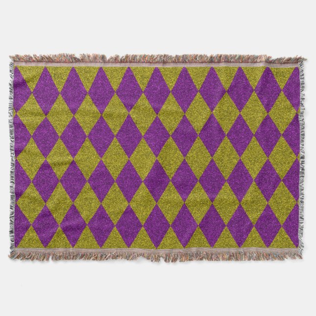 Lila & Gold Diamond Glitzer Decke (Vorderseite)