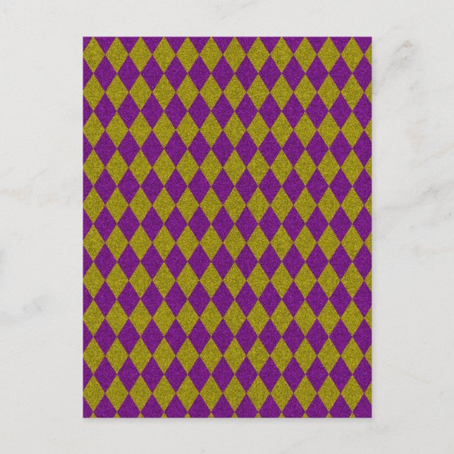 Lila & Gold Diamond Glitzer Postkarte (Vorderseite)