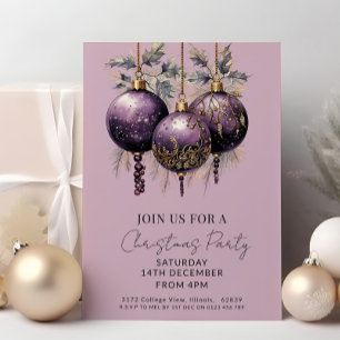 Lila & Gold Elegantes Party Einladung