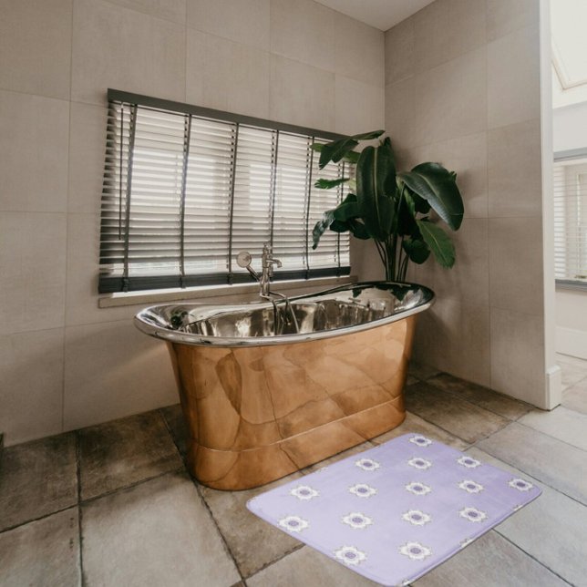 Lila Gold Floral Look Fraktal Kunstgeflechteter La Badematte (Von Creator hochgeladen)