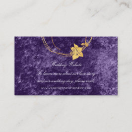 Lila Gold Floral Wedding Website Velvet Violet Begleitkarte