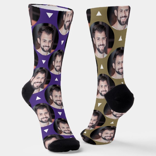 Lila & Gold Foto von Boyfriend für Girlfriend Socken (Gewinkelt)