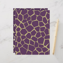 Lila & Gold Giraffe Muster Scrapbook Paper