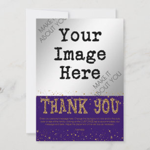 Lila & Gold Glitzer DANKE - Handschrift auf der Rü