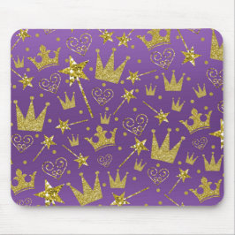 Lila & Gold Glitzer Girls Princess Girls Spaß Mousepad