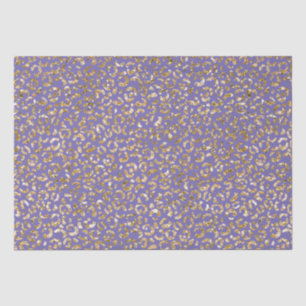 Lila Gold Glitzer Leopard Print Seidenpapier
