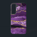 Lila Gold Glitzer Marmorieren Sie Ihren Namen Pers Samsung Galaxy Hülle<br><div class="desc">Samsung Galaxy Hüllen oder iPhone Fälle mit Agate Lila Violet Gold Glitzer Geode Individuelle Name Sparkle Marmor Personalisiert Geburtstag - Geburtstag oder Hochzeitsgeschenk / Beilage - Fügen Sie Ihren Namen - Text oder Entfernen - Make Your Special Gift - Ändern und verschieben oder entfernen und fügen Sie Text / Elemente...</div>
