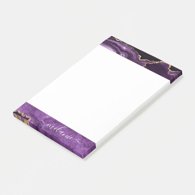 Lila Gold Glitzer Post-it® Notes und Individuelle  Post-it Klebezettel (angewinkelt)