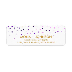 Lila Gold Glitzer Sparkle Confetti Dots Modern
