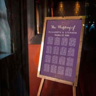 Lila Gold Glitzer Sparkle Hochzeitsdiagramm Poster