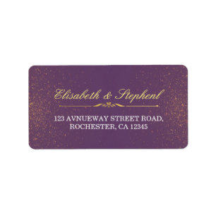 Lila Gold Glitzer Sparkle Wedding Address Labels Adressaufkleber