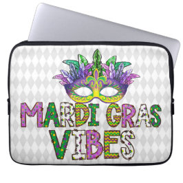 LILA GOLD GREEN MARDI GRAS VIBES LAPTOPSCHUTZHÜLLE