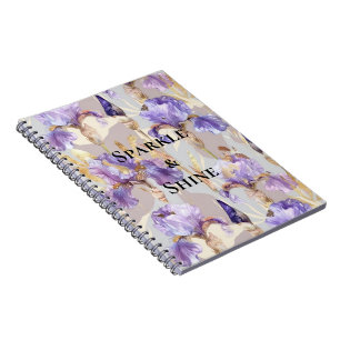 Lila Gold-Iris-Blume Notizblock