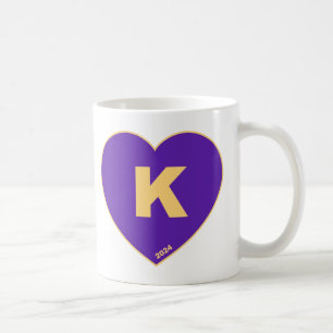 Lila & Gold K-Heart-Tasse Kaffeetasse