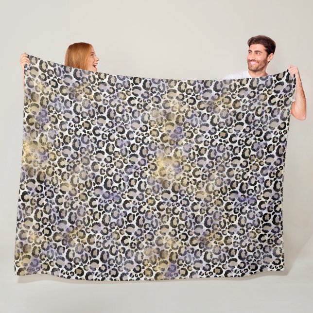 Lila Gold Leopard Print Fleecedecke (Beispiel)