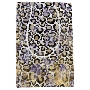 Lila Gold Leopard Print Mittlere Geschenktüte