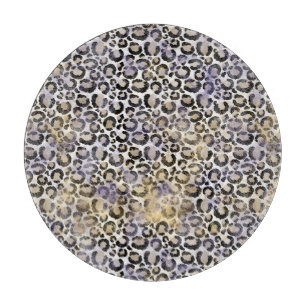 Lila Gold Leopard Print Schneidebrett