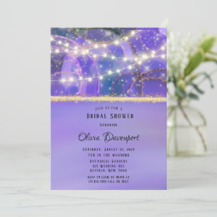 Lila Gold Lights Ethereal Ink Brautparty Einladung